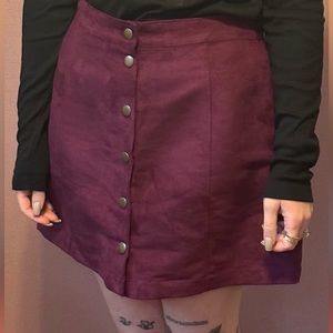 Faux suede mini skirt
